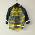 Chaqueta de lluvia reflectante de la PU de Yellowi Stripe Light para niños / bebé